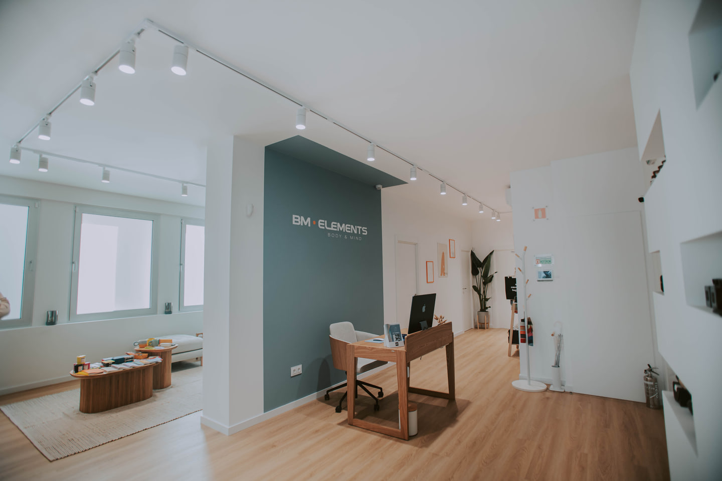 Wide view through the open wellness studio